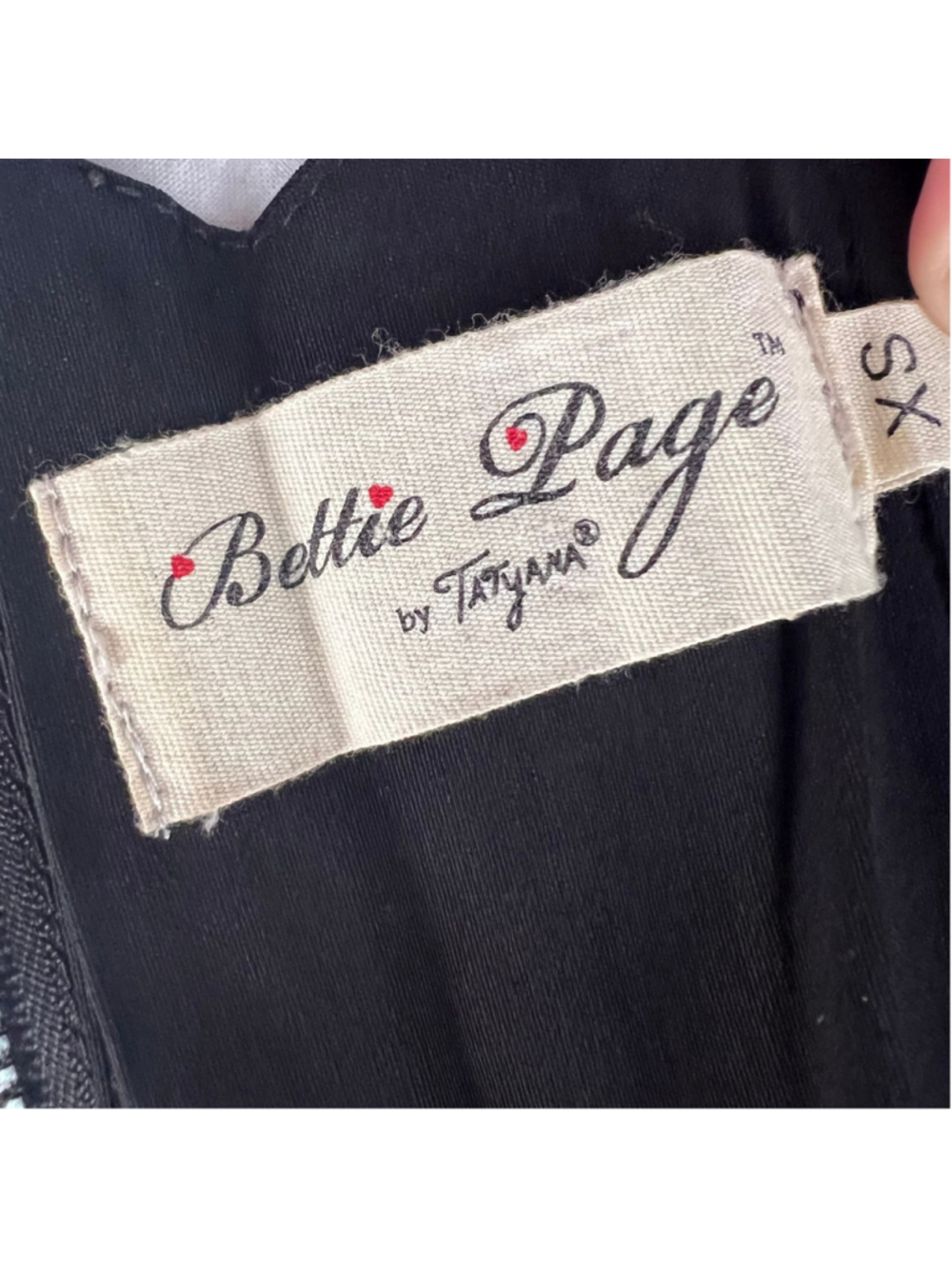 Black Off Shoulder Wiggle Dress Betty Page By Tatyana Sz XS PinUp Rockabilly - Picture 8 of 9